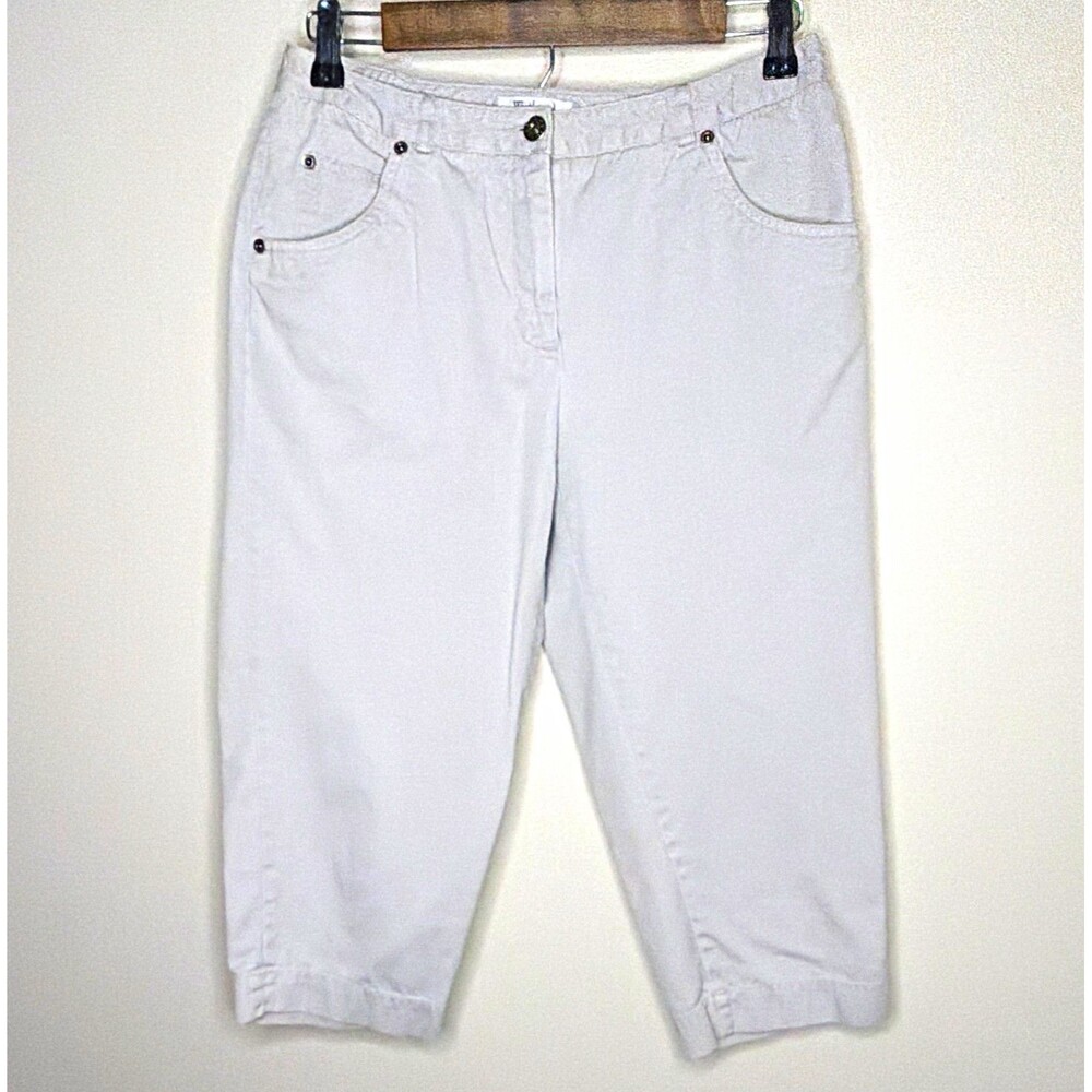 Westbound Petites Off-White Capri Pants Cotton Front & Back Pockets Size 6P